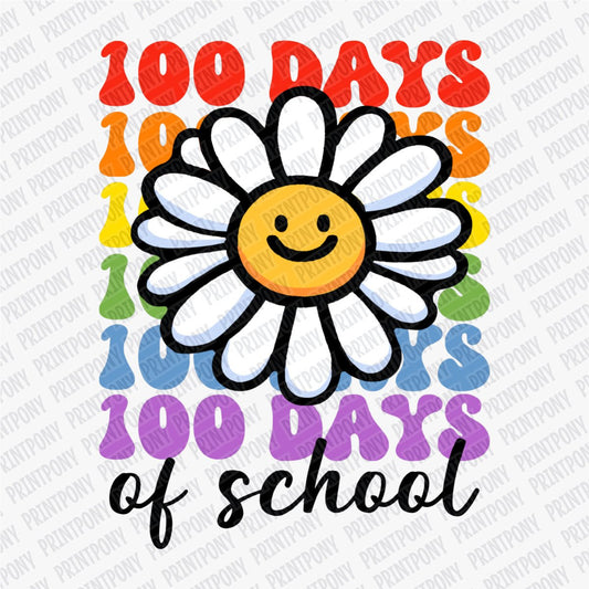 100 Days of School Flower DTF Transfer - PrintPony