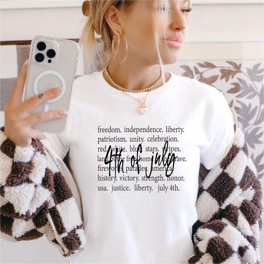 4th of July text DTF Transfer – Ready to Press - PrintPony