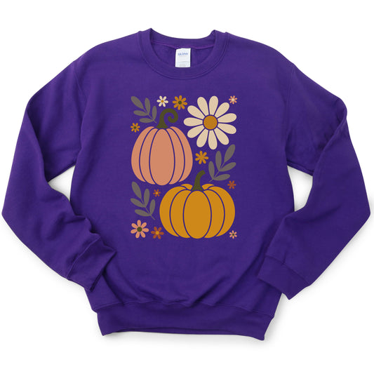 Pumpkin with Flowers DTF Transfer