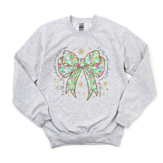 It's the most Wonderful Time of the Year Coquette Green Ribbon DTF transfer