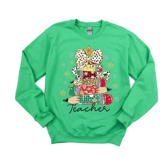 Teacher Coquette Pencil Tree with Ribbon DTF transfer