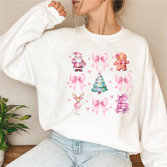 Coquette Pink Christmas DTF transfer