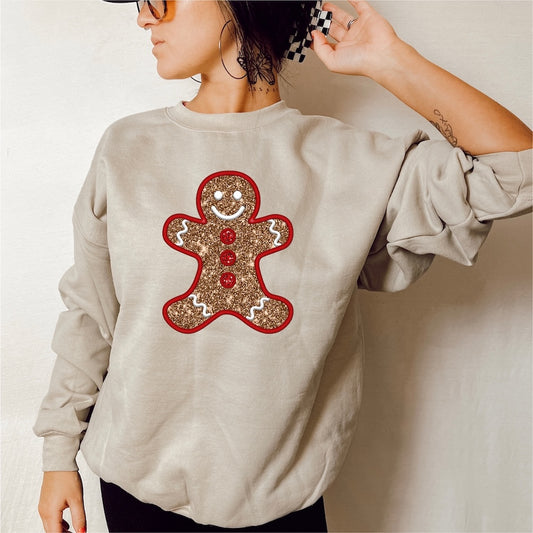 Faux Embroidered Gingerbread Man DTF transfer