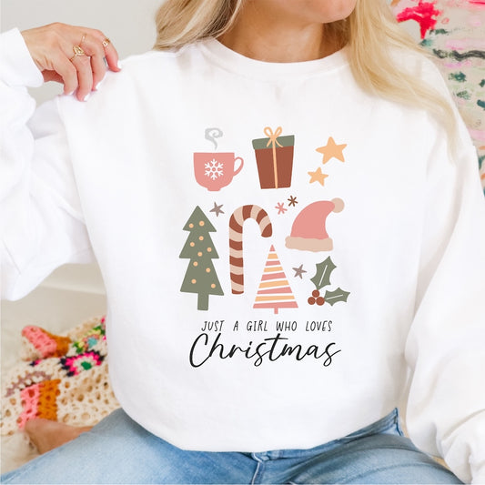Just a Girl who Love's Christmas Boho DTF transfer