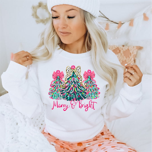 Merry and Bright Coquette DTF transfer