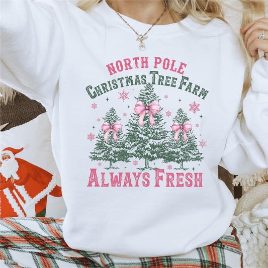 North Pole Christmas Tree Farm DTF transfer