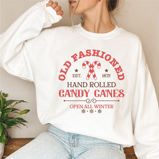 Old Fashioned Hand Rolled Candy Canes DTF transfer