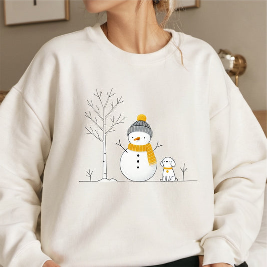 Snowman and Dog DTF transfer