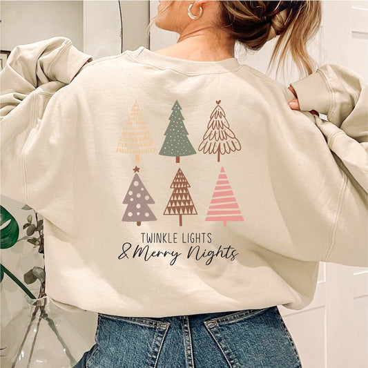 Twinkle Lights & Merry Nights Boho DTF transfer