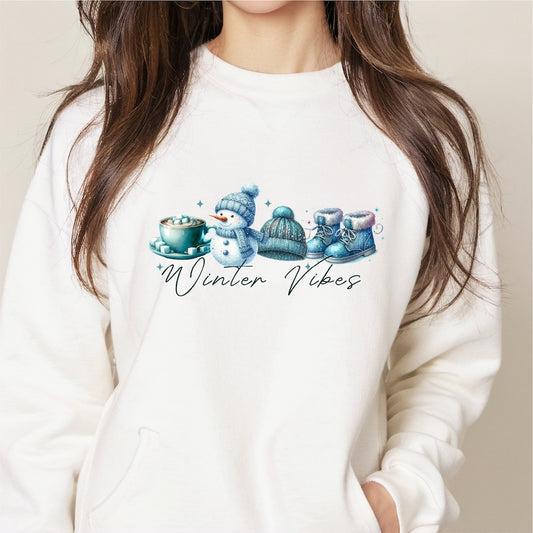 Winter Vibes Snowman DTF transfer