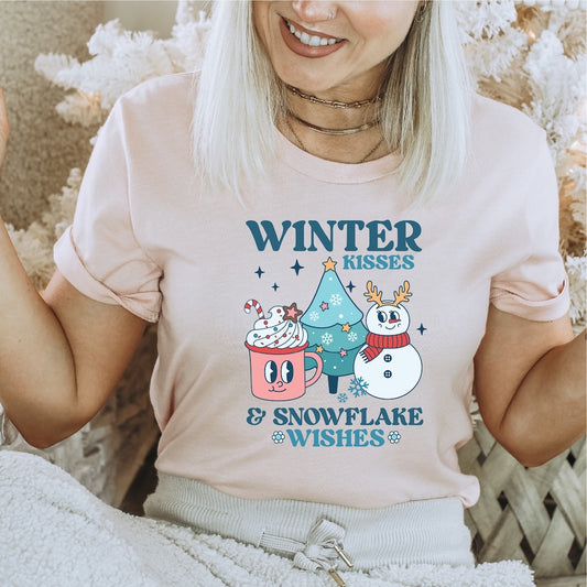 Winter Kisses & Snowflake wishes DTF transfer