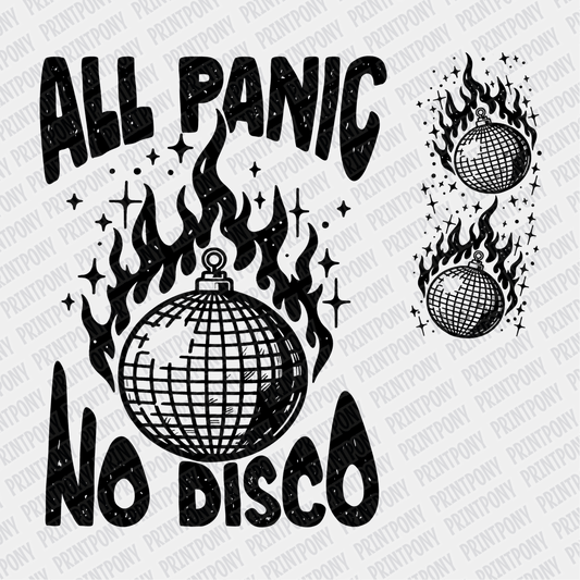 All Panic, No Disco (with sleeve design) DTF Transfer - PrintPony
