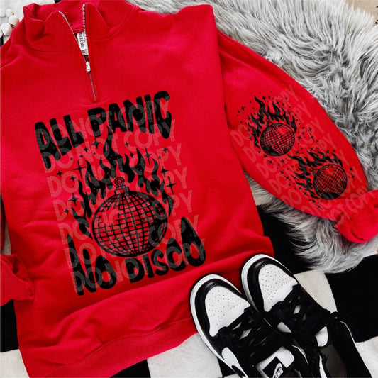 All Panic, No Disco (with sleeve design) DTF Transfer - PrintPony