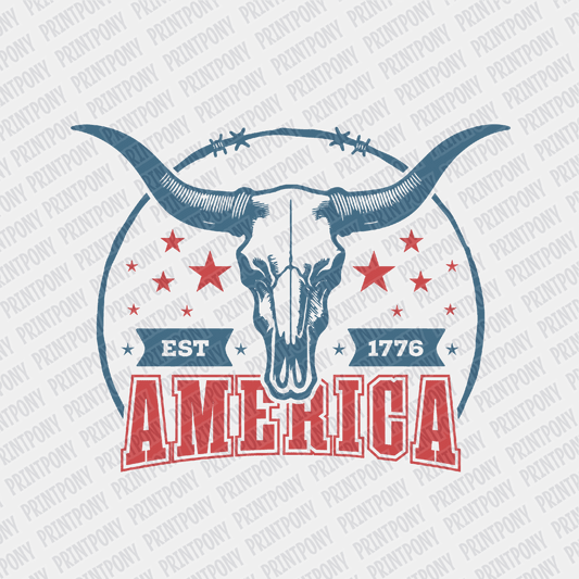 America 1776 Patriotic DTF Transfer, Ready to Press - PrintPony