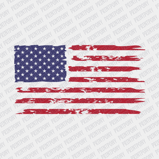 American Flag (Distressed) - DTF transfer - PrintPony