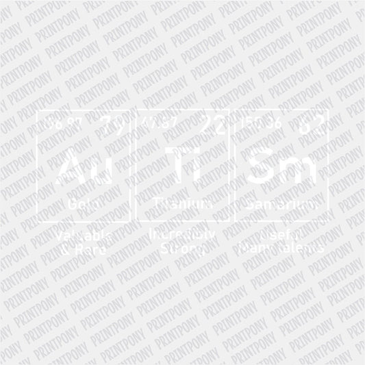 Autism Periodic Table (White) DTF Transfer - PrintPony