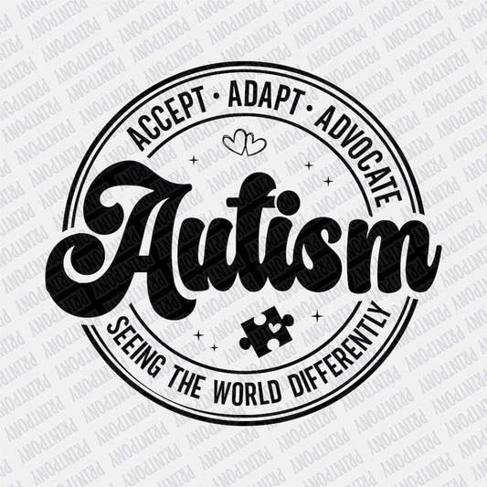 Autism Seeing the World Differently DTF Transfer - PrintPony