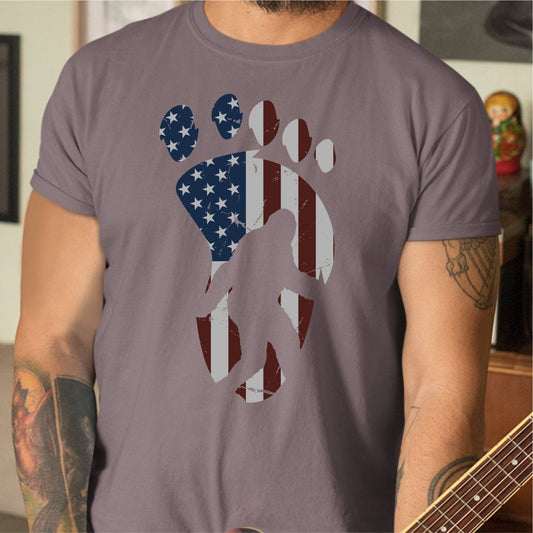 Bigfoot Imprint with American Flag DTF Transfer - PrintPony®