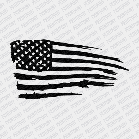 Black American Flag - DTF transfer - PrintPony