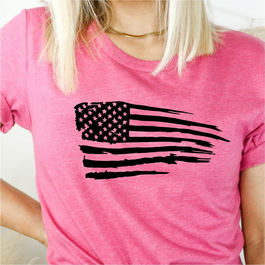 Black American Flag - DTF transfer - PrintPony