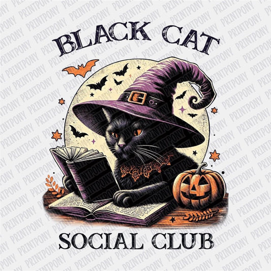 Black Cat Social Club DTF transfer - PrintPony