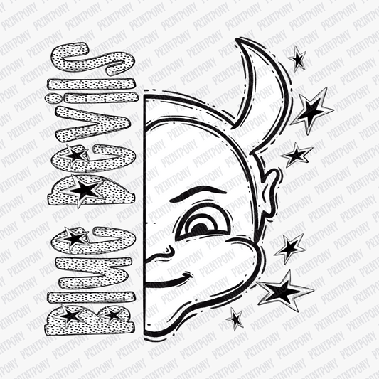 Blue Devils Dotted Mascot DTF Transfer - PrintPony™