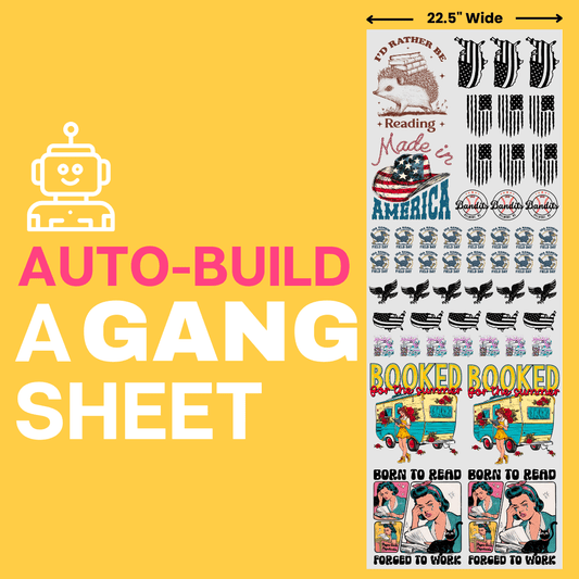 Build a Gang Sheet using Auto Builder (22.5" Wide) - PrintPony