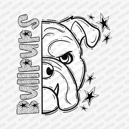 Bullpups Dotted Mascot DTF Transfer - PrintPony™
