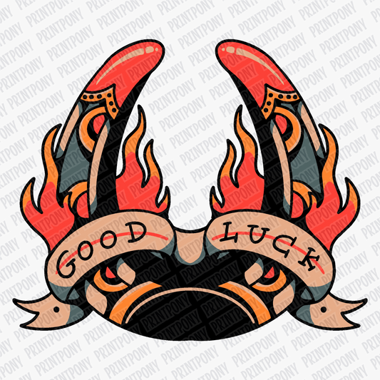 Burning Luck – Tattoo Flash DTF Transfer - PrintPony®