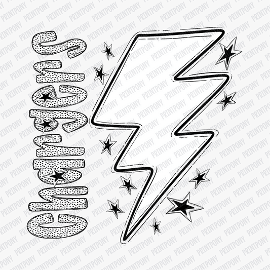 Chargers Lightning bolt Dotted Mascot Design DTF Transfer - PrintPony™