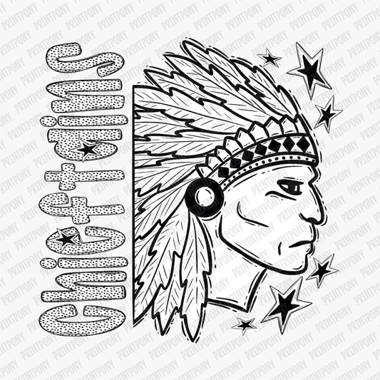 Chieftains Mascot Dotted Design DTF Transfer - PrintPony™