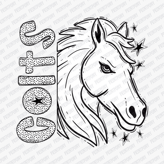 Colts Horse Mascot Dotted Design DTF Transfer - PrintPony™