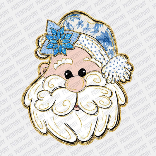 Coquette Blue Santa DTF Transfer - Print Pony‚Ñ¢