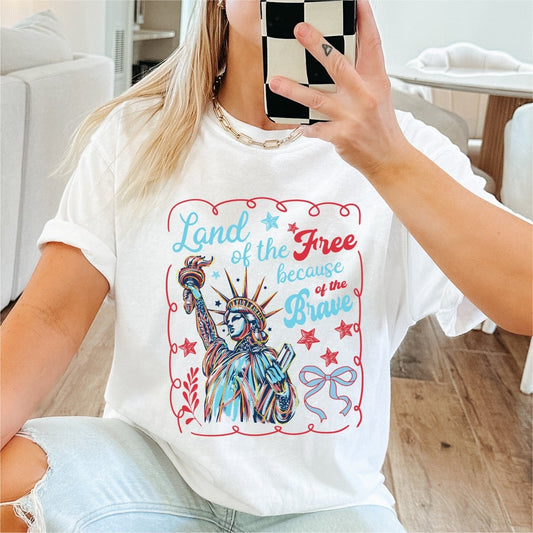 Coquette Land of the Free Patriotic DTF transfer - PrintPony