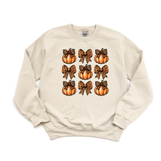 Coquette Orange Leopard Print Bows and Pumpkins DTF Transfer - PrintPony™