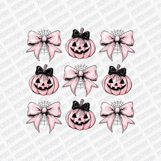 Coquette Pink Bows and Pumpkins DTF Transfer - PrintPony™