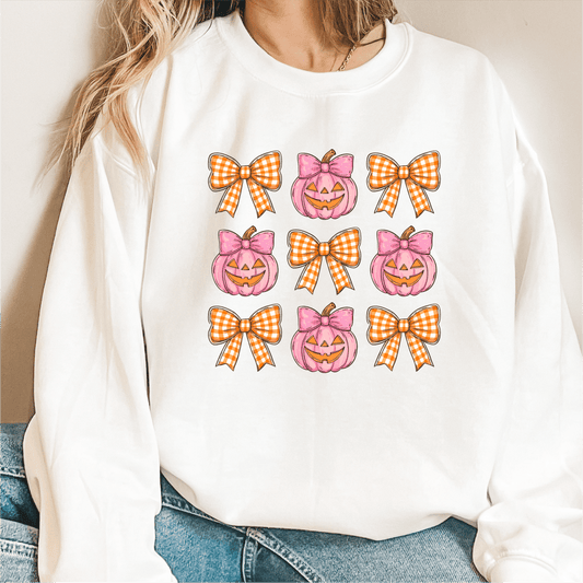 Coquette Plaid Bows and Pink Pumpkins DTF Transfer - PrintPony™