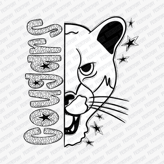 Cougars Mascot Dotted Design DTF Transfer - PrintPony™