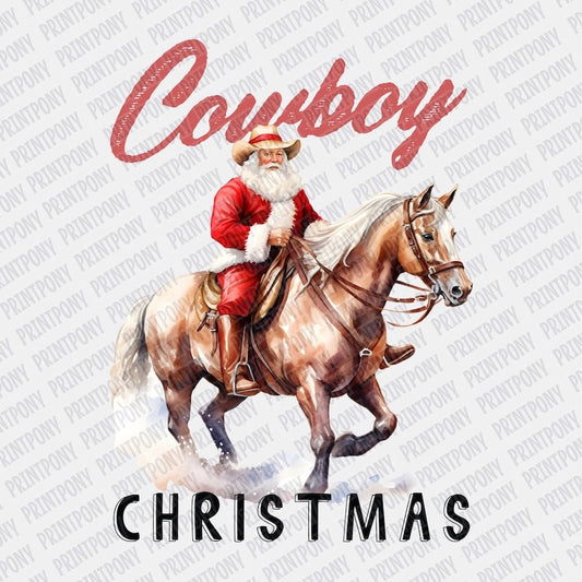 Cowboy Christmas DTF transfer - Print Pony‚Ñ¢