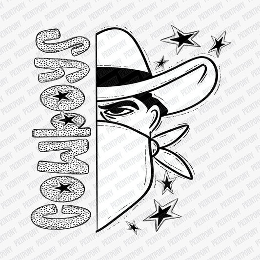 Cowboys Mascot Dotted Design DTF Transfer - PrintPony™