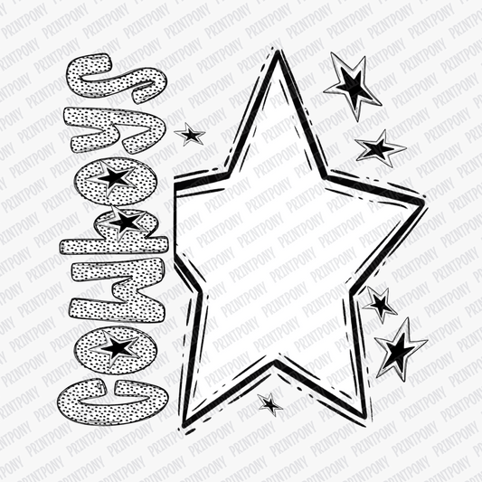 Cowboys Star Mascot Dotted Design DTF Transfer - PrintPony™