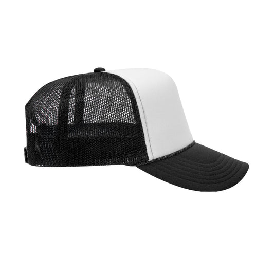 Custom Printed Foam OTTO Trucker Cap - Black/white - PrintPony