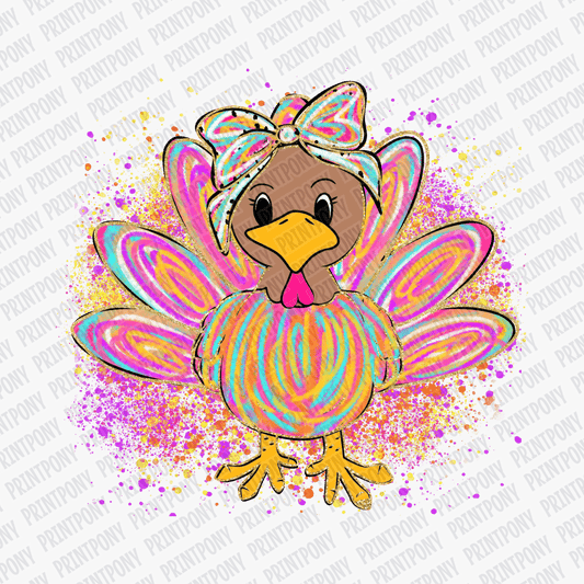 Cute Neon Pink Turkey - DTF Transfer - PrintPony™