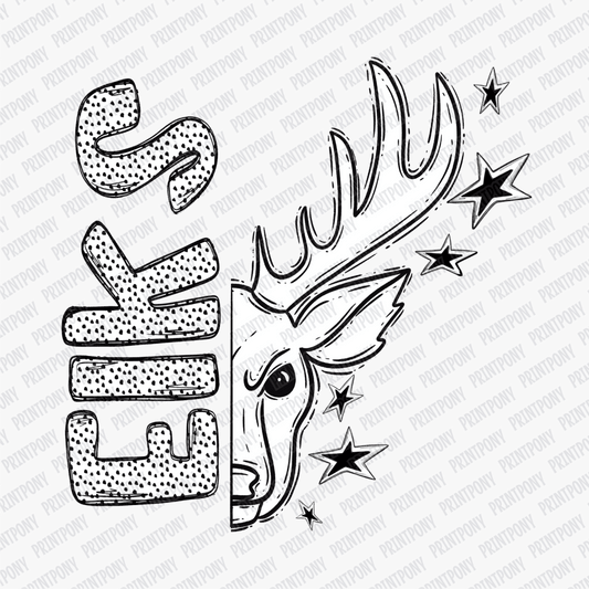Elks Mascot Dotted Design DTF Transfer - PrintPony™