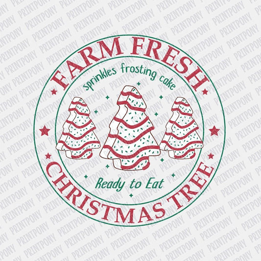 Farm Fresh Christmas Tree Cakes DTF transfer - Print Pony‚Ñ¢