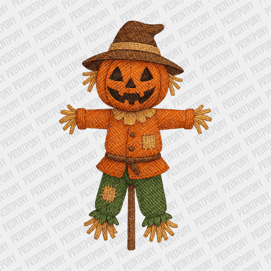 Faux Embroidered Scarecrow Halloween DTF Transfer - PrintPony™