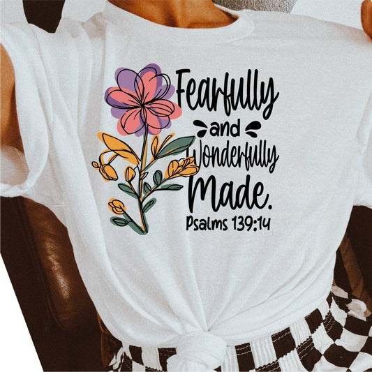 Fearfully and Wonderfully Made Floral DTF Transfer - PrintPony®