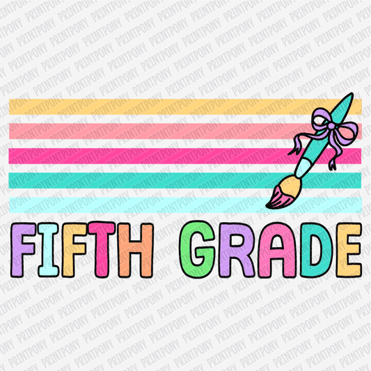 Fifth Grade Stripes - DTF Transfer - PrintPony®