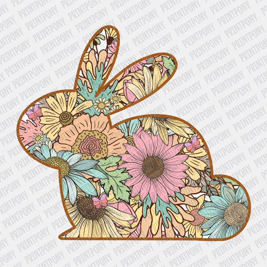 Floral Bunny DTF transfer - PrintPony