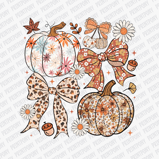 Floral Pumpkins and Bows - DTF Transfer - PrintPony™